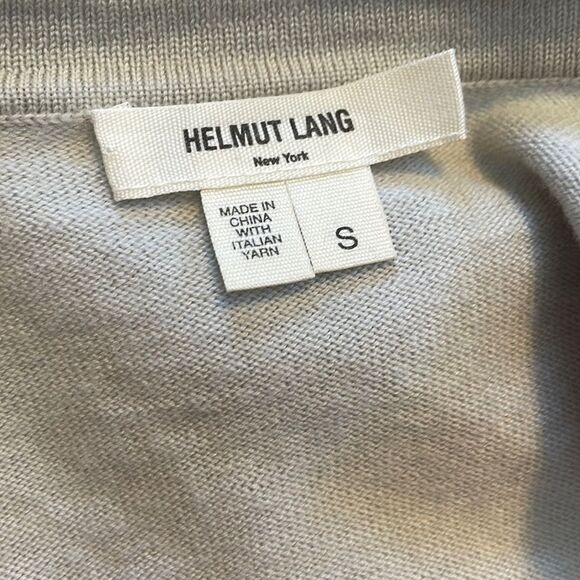 Helmut Lang Asymmetric Wool Cardigan Sweater Grey S - Picture 8 of 12